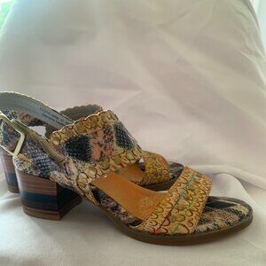 Lartiste Spring Side Exotic Brown Sandals Size 6.5